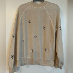 Anthropologie t.la Fuzzy Dog Crewneck